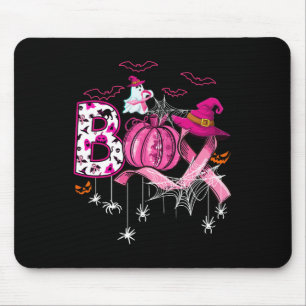 Halloween Pumpkin Pink Ribbon Witch Breast Cancer Mouse Mat