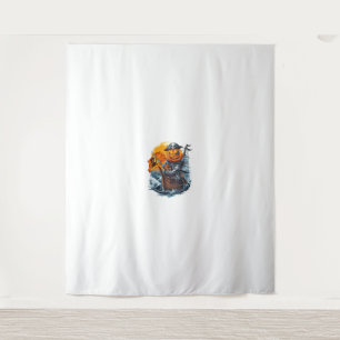 Halloween Pumpkin Pirate Adventure Tapestry