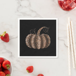 Halloween Pumpkin Plaid Leopard Fall Thanksgiving  Napkin