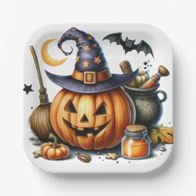 HALLOWEEN PUMPKIN PLATES (Front)