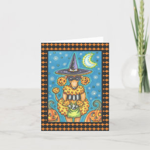 HALLOWEEN PUMPKIN POODLE NOTE GREETING CARD Blank