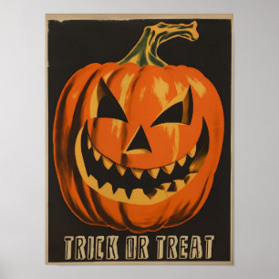 Halloween Pumpkin Poster Retro Halloween Art Downl