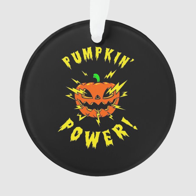 Halloween Pumpkin Power Ornament (Front)