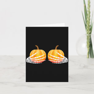 Halloween pumpkin pumpkin hand skeleton  card