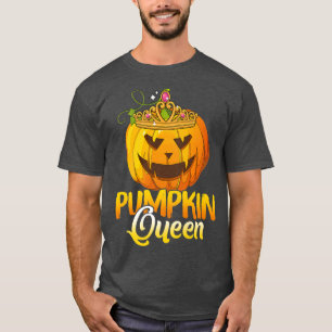Halloween Pumpkin Queen Crown Funny HelloQueen Cos T-Shirt
