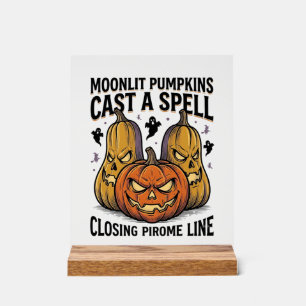 Halloween Pumpkin Quote Moonlit Jack O Lantern Eng Acrylic Sign