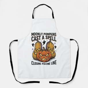 Halloween Pumpkin Quote Moonlit Jack O Lantern Eng Apron