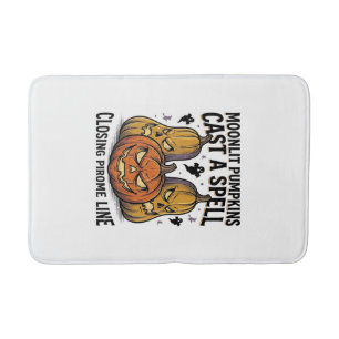 Halloween Pumpkin Quote Moonlit Jack O Lantern Eng Bath Mat