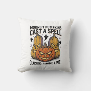 Halloween Pumpkin Quote Moonlit Jack O Lantern Eng Cushion