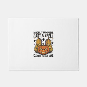 Halloween Pumpkin Quote Moonlit Jack O Lantern Eng Doormat