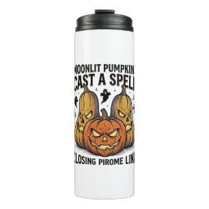 Halloween Pumpkin Quote Moonlit Jack O Lantern Eng Thermal Tumbler