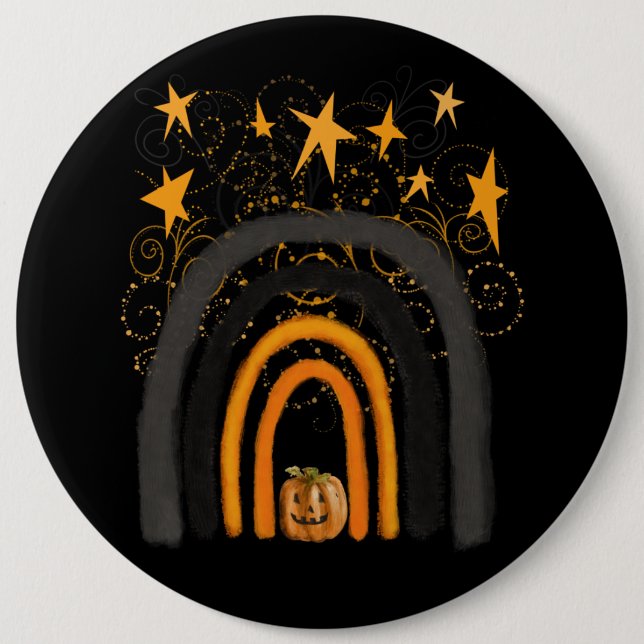 Halloween Pumpkin Rainbow 6 Cm Round Badge (Front)