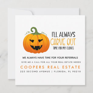 halloween pumpkin real estate client referrals announcement