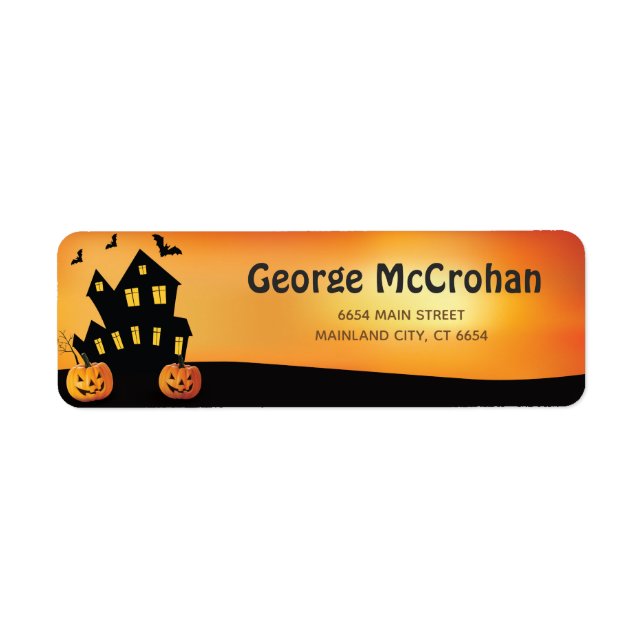 Halloween Pumpkin Return Address (Front)