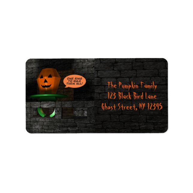 Halloween Pumpkin Ring Pop Label (Front)