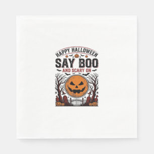 Halloween Pumpkin Say Boo Scary Vintage_1 Napkin