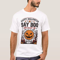 Halloween Pumpkin Say Boo Scary Vintage_1
