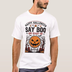 Halloween Pumpkin Say Boo Scary Vintage_1 T-Shirt