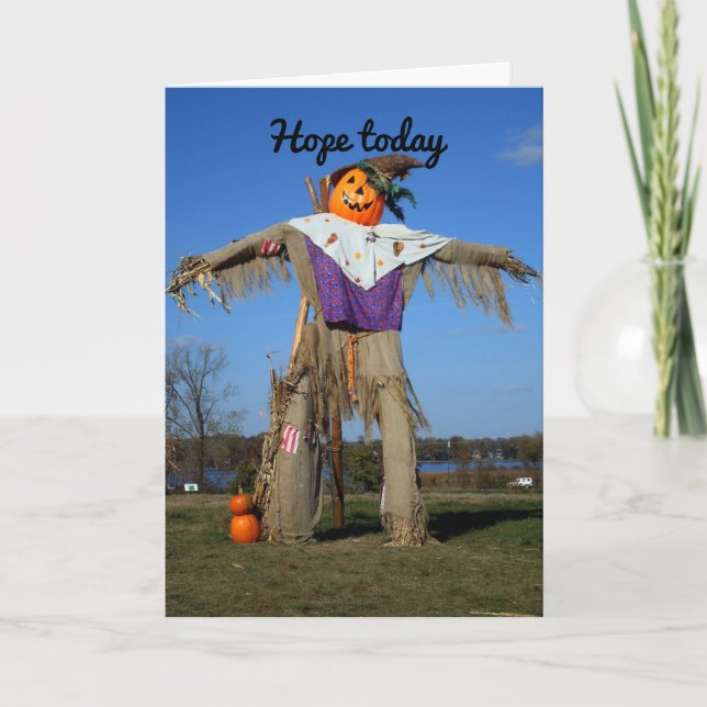 Halloween Pumpkin Scarecrow Card (Front)