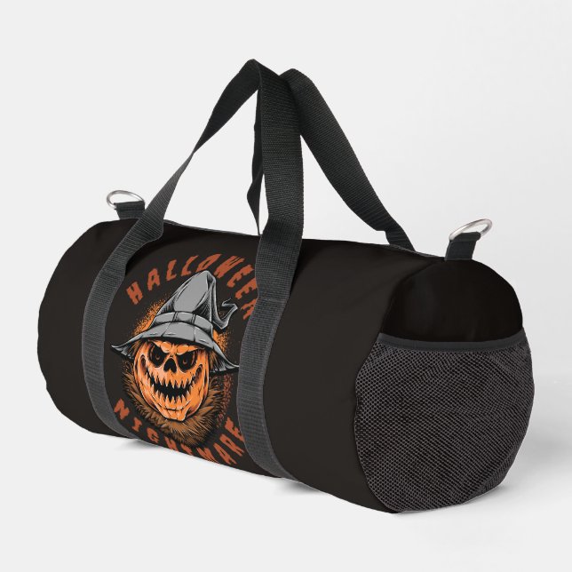 Halloween Pumpkin Scarecrow Design Duffle Bag (Right Corner)