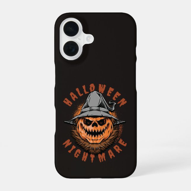 Halloween Pumpkin Scarecrow Design iPhone 16 Case (Back)