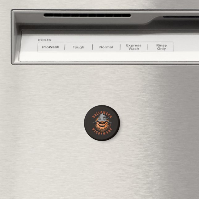Halloween Pumpkin Scarecrow Design Magnet (In Situ (Dishwasher))