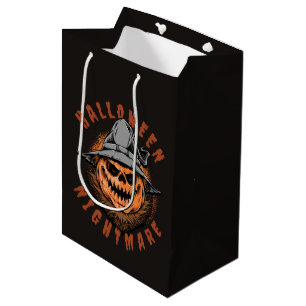 Halloween Pumpkin Scarecrow Design Medium Gift Bag