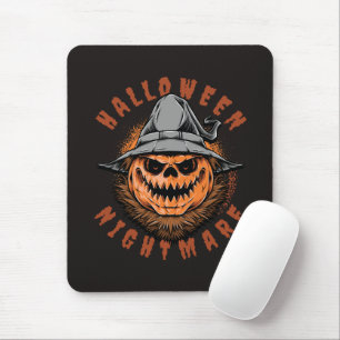 Halloween Pumpkin Scarecrow Design Mouse Mat