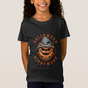 Halloween Pumpkin Scarecrow Design T-Shirt