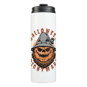 Halloween Pumpkin Scarecrow Design Thermal Tumbler