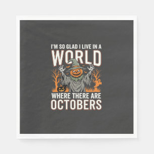Halloween Pumpkin Scarecrow October World Vintage Napkin