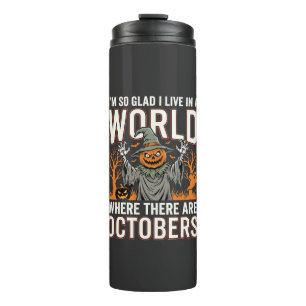 Halloween Pumpkin Scarecrow October World Vintage Thermal Tumbler