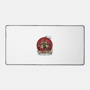 Halloween Pumpkin Scarecrow Raven Bats_1 Desk Mat