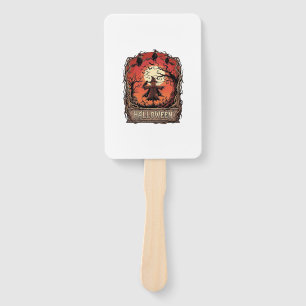 Halloween Pumpkin Scarecrow Witches Full Moon_1 Hand Fan