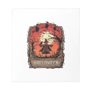 Halloween Pumpkin Scarecrow Witches Full Moon_1 Notepad