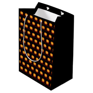Halloween Pumpkin Scary Cute Pattern Orange Fall Medium Gift Bag