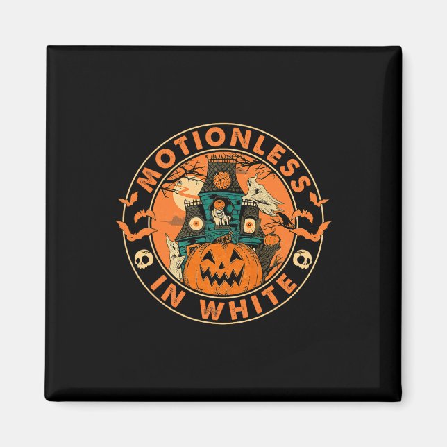 Halloween Pumpkin Scary Fun Motionlesses In White  Magnet (Front)