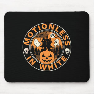 Halloween Pumpkin Scary Funny Motionlesses In Whit Mouse Mat