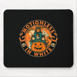 Halloween Pumpkin Scary Funny Motionlesses In Whit Mouse Mat