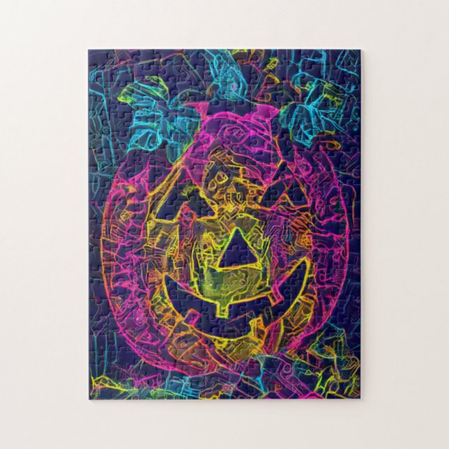 Halloween pumpkin scary photo fun  jigsaw puzzle (Vertical)