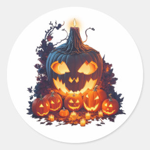 Halloween Pumpkin Scary story Classic Round Sticker