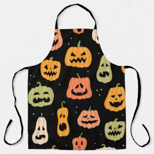 Halloween pumpkin seamless pattern. Hand drawn ill Apron