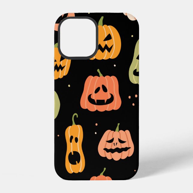 Halloween pumpkin seamless pattern. Hand drawn ill iPhone Case (Back)