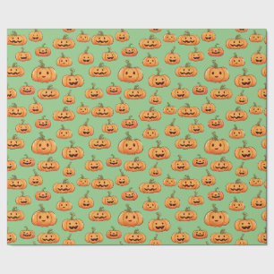 Halloween Pumpkin Seamless Pattern Wrapping Paper