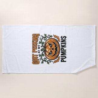Halloween Pumpkin Shirt Vintage Engraving Joke_1 Beach Towel