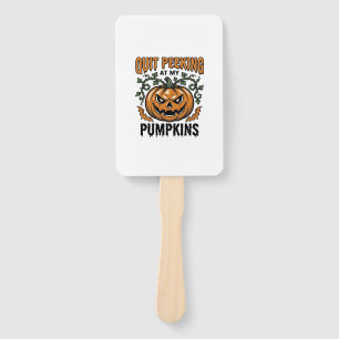 Halloween Pumpkin Shirt Vintage Engraving Joke_1 Hand Fan