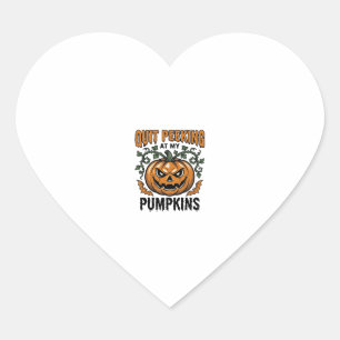 Halloween Pumpkin Shirt Vintage Engraving Joke_1 Heart Sticker