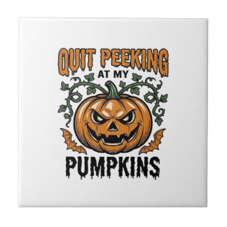 Halloween Pumpkin Shirt Vintage Engraving Joke_1 Tile
