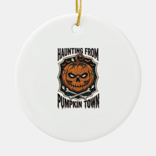 Halloween Pumpkin Shirt Vintage Jack O Lantern Tow Ceramic Tree Decoration
