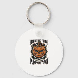 Halloween Pumpkin Shirt Vintage Jack O Lantern Tow Key Ring